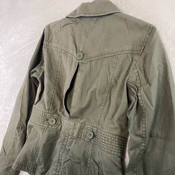 Ann Taylor LOFT Olive Green Button-Up Military Style Jacket Size Small - Medium - Picture 8 of 11